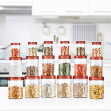 Deals, Discounts & Offers on Home & Kitchen - Milton Vitro Plastic Jar Set, 18- Pieces, Transparent