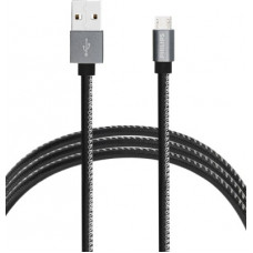 Deals, Discounts & Offers on Mobile Accessories - Philips DLC2518B Leather Braided 5 A 1.2 m Poly Etheline Micro USB Cable(Compatible with Micro USB Port, Black, One Cable)