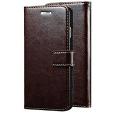Deals, Discounts & Offers on Mobile Accessories - Krofty Flip Cover For Realme 3, Realme 3i(Brown, Dual Protection)