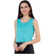 Deals, Discounts & Offers on Laptops - [Size L] UNFAKENOWCasual No Sleeve Solid Women Green Top