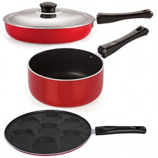 Deals, Discounts & Offers on Home & Kitchen - NIRLON Non-Stick Tawas and Pans Cookware for Kitchen(Touch Handle- Combo Set)
