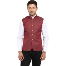 Deals, Discounts & Offers on Men - [Size M] Red TapeSleeveless Solid Men's Jacket