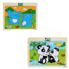 Deals, Discounts & Offers on Toys & Games - Miss & Chief Wooden Jigsaw Animal Theme Pack of 2 Educational Puzzle Toy