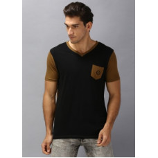 Deals, Discounts & Offers on Men - [Size M] RodidSolid Men V-Neck Brown T-Shirt