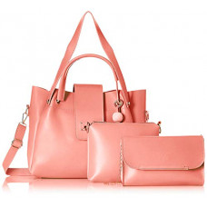 Deals, Discounts & Offers on  - Envias Women's Leatherette Handbag & Sling Bags Combo (Peach) (Set of 3)