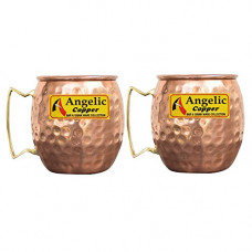 Deals, Discounts & Offers on Home & Kitchen - Angelic Copper Handmade Cup Set, 520 ml, Set of 2, Brown
