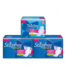 Deals, Discounts & Offers on Personal Care Appliances - Stayfree Secure XL Cottony Sanitary Napkins with Wings, Extra Large (40 Count-Pack of 2, 20 Count) with Dry XL Sanitary Napkin (6 Count) Free