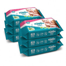 Deals, Discounts & Offers on  - Supples Baby Wet Wipes with Aloe Vera and Vitamin E, 72 Wipes/Pack, (Pack of 6)