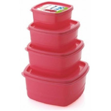 Deals, Discounts & Offers on Kitchen Containers - TAPASVI Air Tight Container - 500 ml, 1350 ml, 250 ml, 750 ml Plastic Fridge Container, Spice Container, Tea Coffee & Sugar Container, Grocery Container, Utility Box(Pack of 4, Pink)