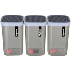 Deals, Discounts & Offers on Kitchen Containers - Nayasa Superplast Plastic Fusion Container Set of 3, Grey - 1000 ml Plastic Grocery Container(Pack of 3, Grey)