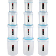 Deals, Discounts & Offers on Kitchen Containers - Cello - 500 ml, 1000 ml, 1700 ml, 750 ml Plastic Spice Container, Tea Coffee & Sugar Container, Grocery Container(Pack of 12, Blue)