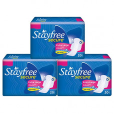 Deals, Discounts & Offers on Personal Care Appliances -  Stayfree Secure XL Cottony Sanitary Napkins with Wings, Extra Large (60 Count)
