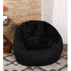 Deals, Discounts & Offers on Furniture - Marco XXXL Velvet Filled Bean Bag Sofa in Black Colour by SGS Industries