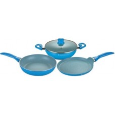 Deals, Discounts & Offers on Cookware - Wonderchef Diana Set - Blue Induction Bottom Cookware Set(Aluminium, 3 - Piece)