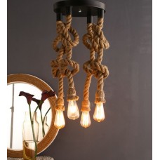 Deals, Discounts & Offers on  - Black and Brown Rope Hanging Light With Filament Bulbs by Homesake
