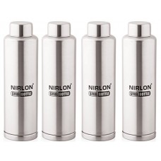 Deals, Discounts & Offers on Home & Kitchen -  Nirlon Stainless Steel Water Bottle Set, 1 Litre, 4-Pieces, Silver (FB_1000_1000_1000_1000)