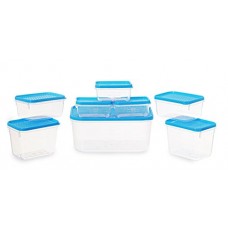 Deals, Discounts & Offers on Home & Kitchen - All Time Plastics Polka Container Set, Set of 8, Blue
