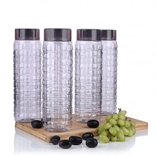 Deals, Discounts & Offers on Home & Kitchen - Steelo Plastic Water Bottle, 1 Litre, Set of 4, Grey (SOL10004GRY)