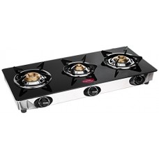 Deals, Discounts & Offers on Home & Kitchen - Pigeon by Stovekraft Favourite 3 Burner Line Cook Top Stove, Black
