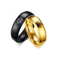 Deals, Discounts & Offers on  - Yellow Chimes His or Hers Matching Set His Queen Her King Titanium Stainless Steel Couple Bracelet Rings