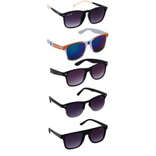 Deals, Discounts & Offers on  - Silver Kartz Best Selling Gift Pack of UV 400 Protection Unisex Sunglasses Pack of 5