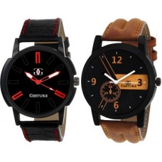 Deals, Discounts & Offers on Watches & Wallets - GestureLatest Pack Of 2 Elegant Analog Watch - For Men