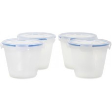 Deals, Discounts & Offers on Kitchen Containers - Flipkart SmartBuy Nesterware Containers Pack of 4 with Lockable Lid(Pack of 4, White, Blue)