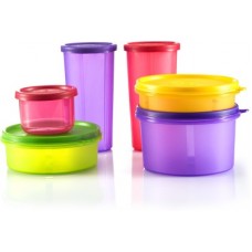Deals, Discounts & Offers on Kitchen Containers - Flipkart SmartBuy Multipurpose Containers - 535 ml, 350ml, 290ml, 190ml, 150ml - Plastic Fridge Container(Pack of 6, Multicolor)