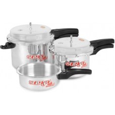 Deals, Discounts & Offers on Cookware - Surya Accent Super Saver combo pack 5 L, 3 L, 2 L Pressure Cooker(Aluminium)