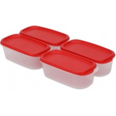 Deals, Discounts & Offers on Kitchen Containers - Tupperware Smart Saver - 500 ml PP (Polypropylene) Grocery Container(Pack of 4, Red, White)
