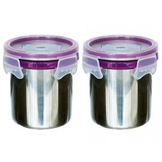 Deals, Discounts & Offers on Home & Kitchen - Princeware Dura Click Stainless Steel Container Set, 1325ml, Set of 2, Silver