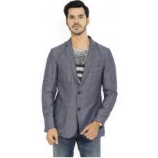 Deals, Discounts & Offers on Men - United Colors of BenettonSolid Single Breasted Casual Men Full Sleeve Blazer(Blue)