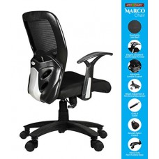Deals, Discounts & Offers on  - SAVYA HOME APEX Plastic Chairs MARCOZY Star Base Medium Back Office Chair, Standard, Black