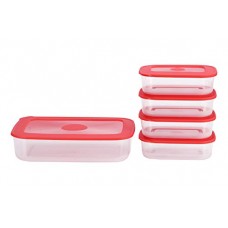 Deals, Discounts & Offers on Home & Kitchen - All Time Basic Plastic Container Set, 5-Pieces, Red