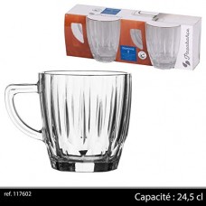 Deals, Discounts & Offers on Home & Kitchen - Pasabahce Glass Diamond Mug Set, Set of 2, Transparent