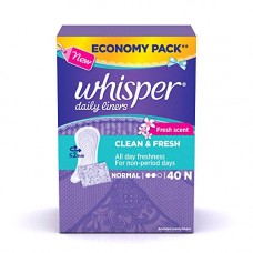 Deals, Discounts & Offers on Personal Care Appliances - Whisper Clean and Fresh Daily Liners - 40 Count