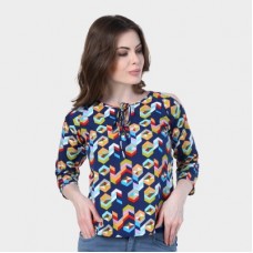 Deals, Discounts & Offers on Laptops - Crease & Clips Casual 3/4th Sleeve Floral Print Women's Multicolor Top