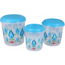 Deals, Discounts & Offers on Kitchen Containers - Polyset Galaxy - 1300 ml, 2010 ml, 3300 ml Plastic Grocery Container(Pack of 3, Clear, Blue)