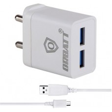Deals, Discounts & Offers on Mobile Accessories - Orbatt B12 Fast Charger 2.4A with Charge & Sync USB Cable Mobile Charger(White, Cable Included)
