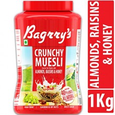 Deals, Discounts & Offers on Grocery & Gourmet Foods - Bagrry's Crunchy Muesli Oat Clusters with Almonds, Raisins & Honey, 1000 GM