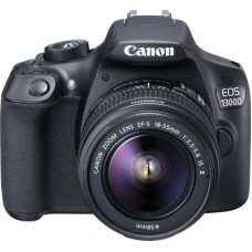 Deals, Discounts & Offers on Cameras - Canon EOS 1300D DSLR Camera Body with Single Lens: EF-S 18-55 IS II (16 GB SD Card + Carry Case)(Black)