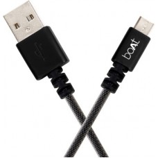 Deals, Discounts & Offers on Mobile Accessories - boAt Micro USB 500 Black 1.5m Micro USB Cable(Compatible with All Micro USB Supported Devices, Black, Sync and Charge Cable)