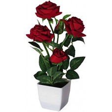 Deals, Discounts & Offers on  - Hyperboles Artificial Red Roses Bonsai Flowers with Pot(30cm)