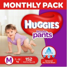 Deals, Discounts & Offers on Baby Care - Huggies Wonder Pants Diapers - M(152 Pieces)