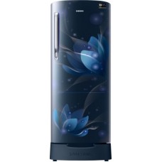 Deals, Discounts & Offers on Home Appliances - Samsung 192 L Direct Cool Single Door 5 Star Refrigerator with Base Drawer(Saffron Blue, RR20R182XU8/HL)