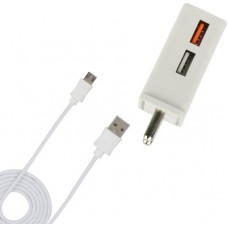 Deals, Discounts & Offers on Mobile Accessories - DEEPSHEILA 3.4A. FAST CHARGER & V8 CABLE FOR LYF WATER 9 1 A Multiport Mobile Charger with Detachable Cable(White, Cable Included)