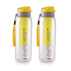 Deals, Discounts & Offers on Home & Kitchen - Cello Infuse Plastic Water Bottle Set, 800ml, Set of 2, Yellow