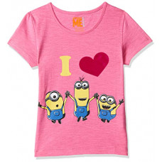 Deals, Discounts & Offers on  - Minions By Kidsville Girl's Plain Regular fit T-Shirt