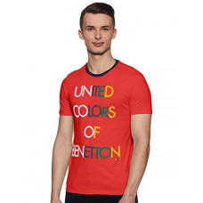 Deals, Discounts & Offers on  - [Size M] United Colors of Benetton Men's Printed Regular fit T-Shirt