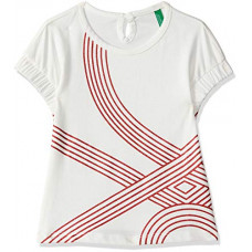 Deals, Discounts & Offers on  - (Size 6-9M) United Colors of Benetton Girls' Regular Fit Plain T-Shirt